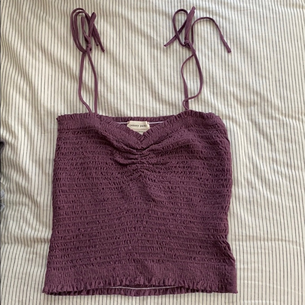 Purple ruched tank top